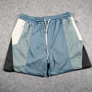 Kith 101 Mens Mesh Colorblock Shorts Blue Cream Black KHM060125 Size L